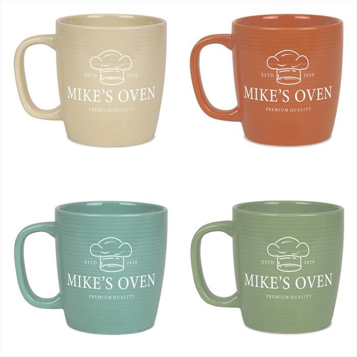 DX9052 13 Oz. Groove Ceramic Mug With Custom Imprint